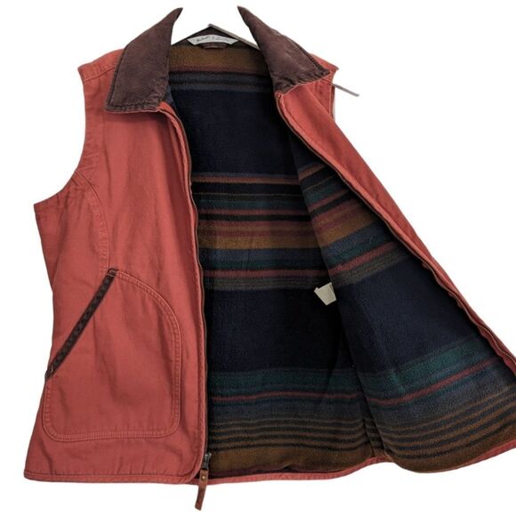 WOOLRICH WOMEN'S DORRINGTON BARN VEST 18560 FLEECE LINED BRICK RED SIZE S VEST - Picture 5 of 11